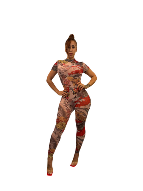 Abstract Sheer Bodysuit